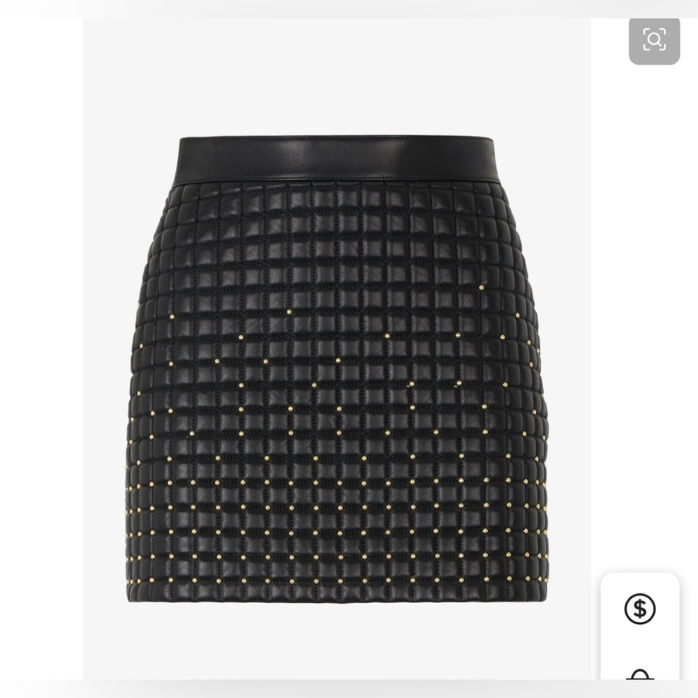 ❤️ NEW Roberto Cavalli Black leather  Skirt Quilted